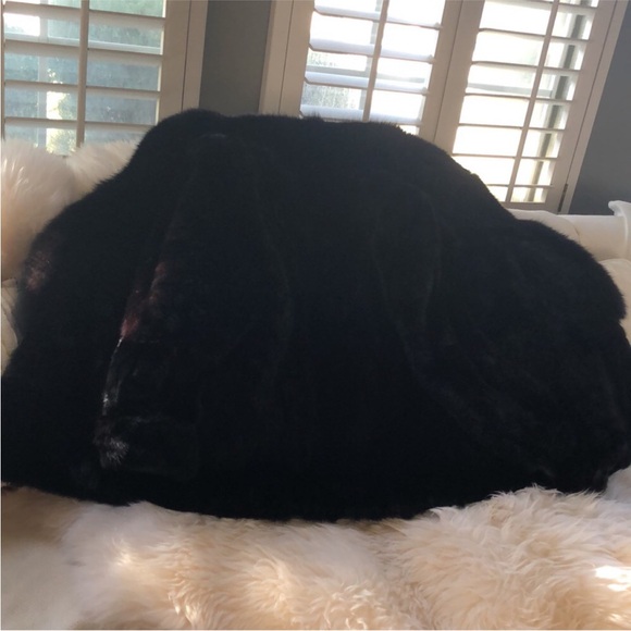 Mink with lush Fox fur collar jacket - Picture 7 of 9